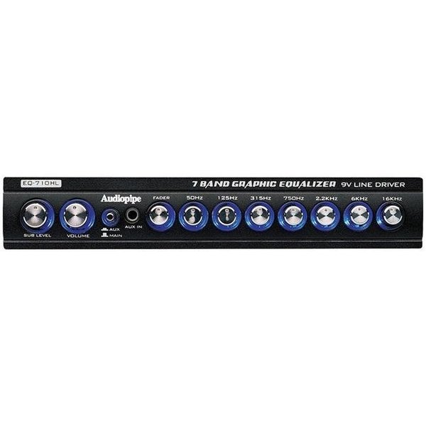 Audiopipe Audiopipe EQ710HL 9V Line Driver 7 Band Graphic Equalizer with HI & LO Converter EQ710HL